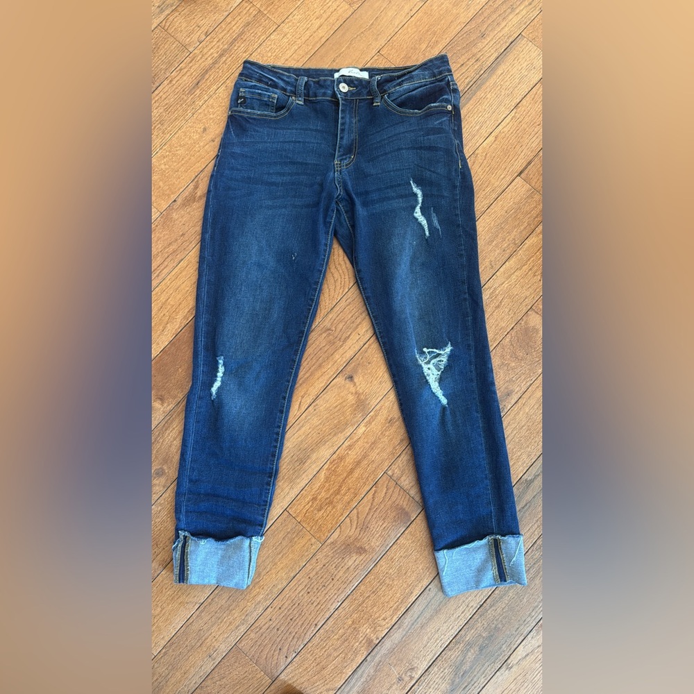 KanCan Dark Blue Distressed Skinny Jeans